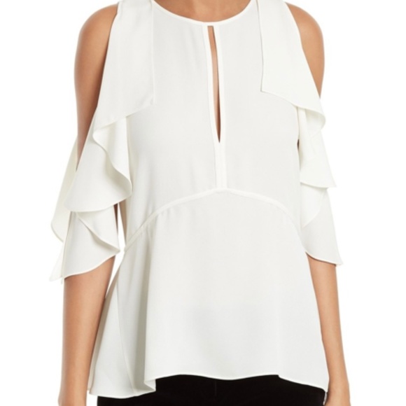 NWT Theory DESIRAYA Cold Shoulder Blouse P - Picture 1 of 2